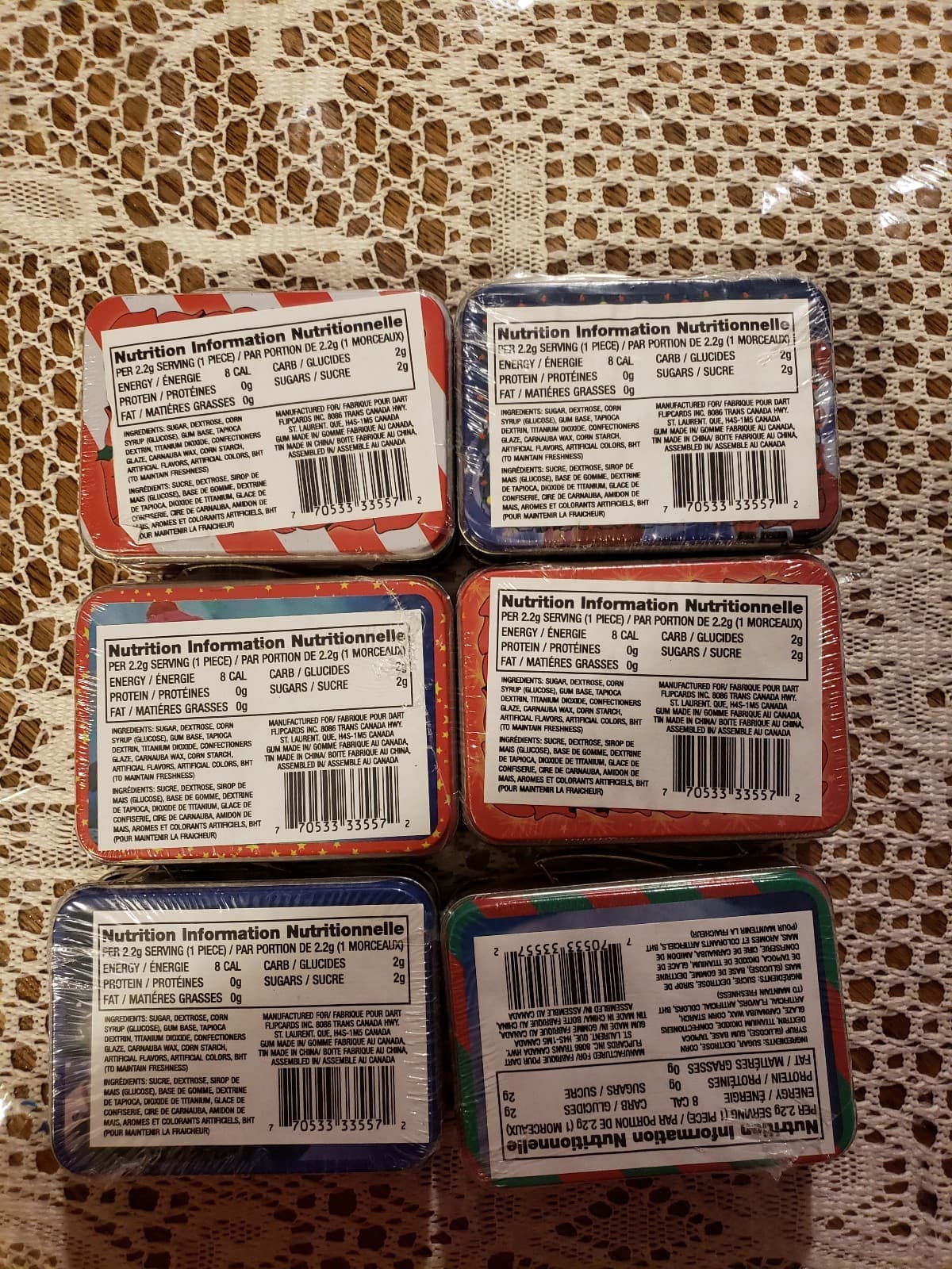 RUDOLPH CHRISTMAS MINI LUNCH BOX TIN WITH BUBBLE GUM SET OF 6 2