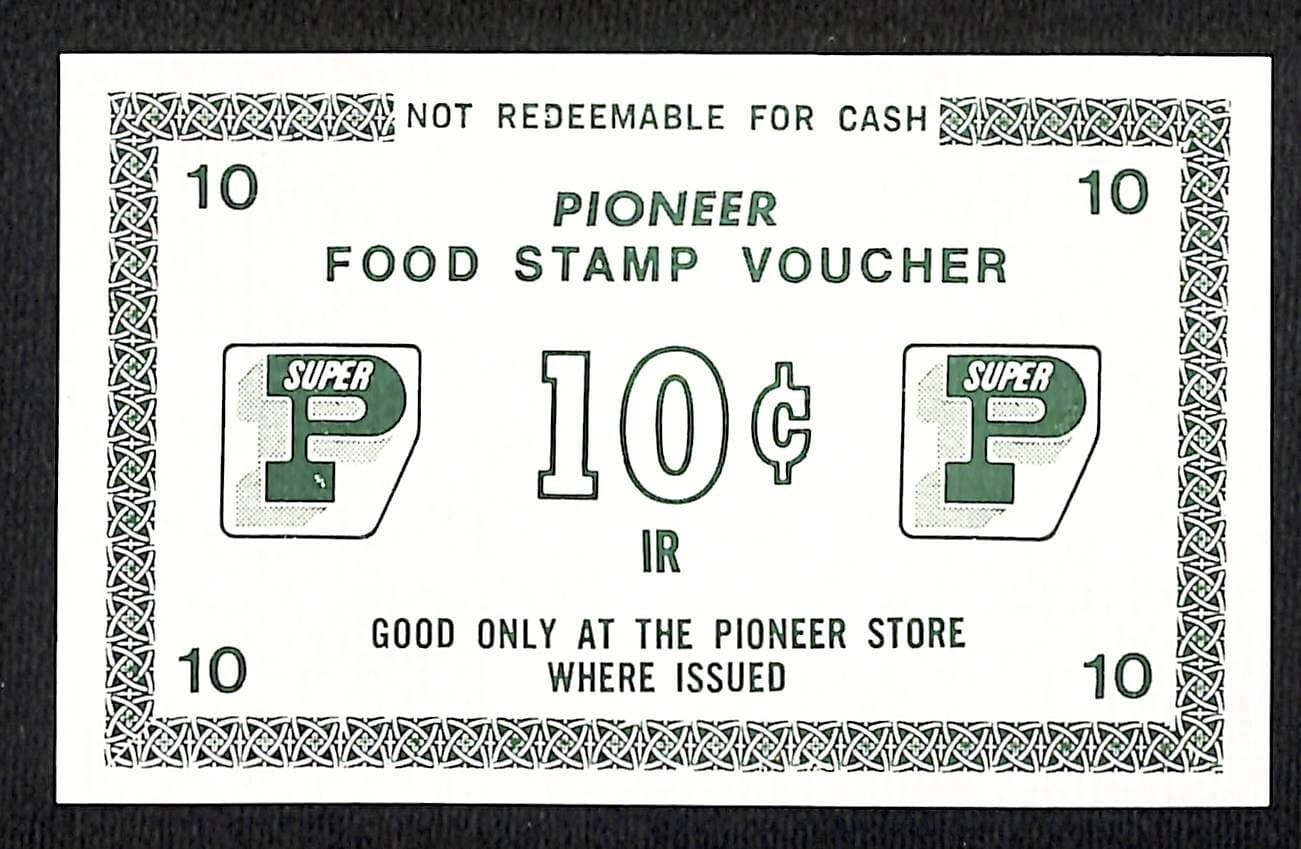 Pioneer (Supermarkets) NYC "Food Stamp Voucher" 10c Coupon c1965-79 VGC