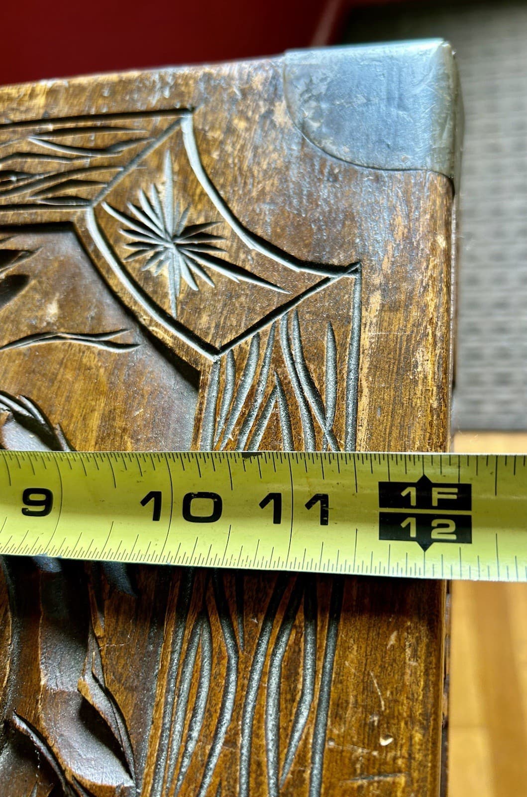 Gorgeous Antique Elaborate Hand Carved Asian Hope Chest 23” x 12” x 11” 5