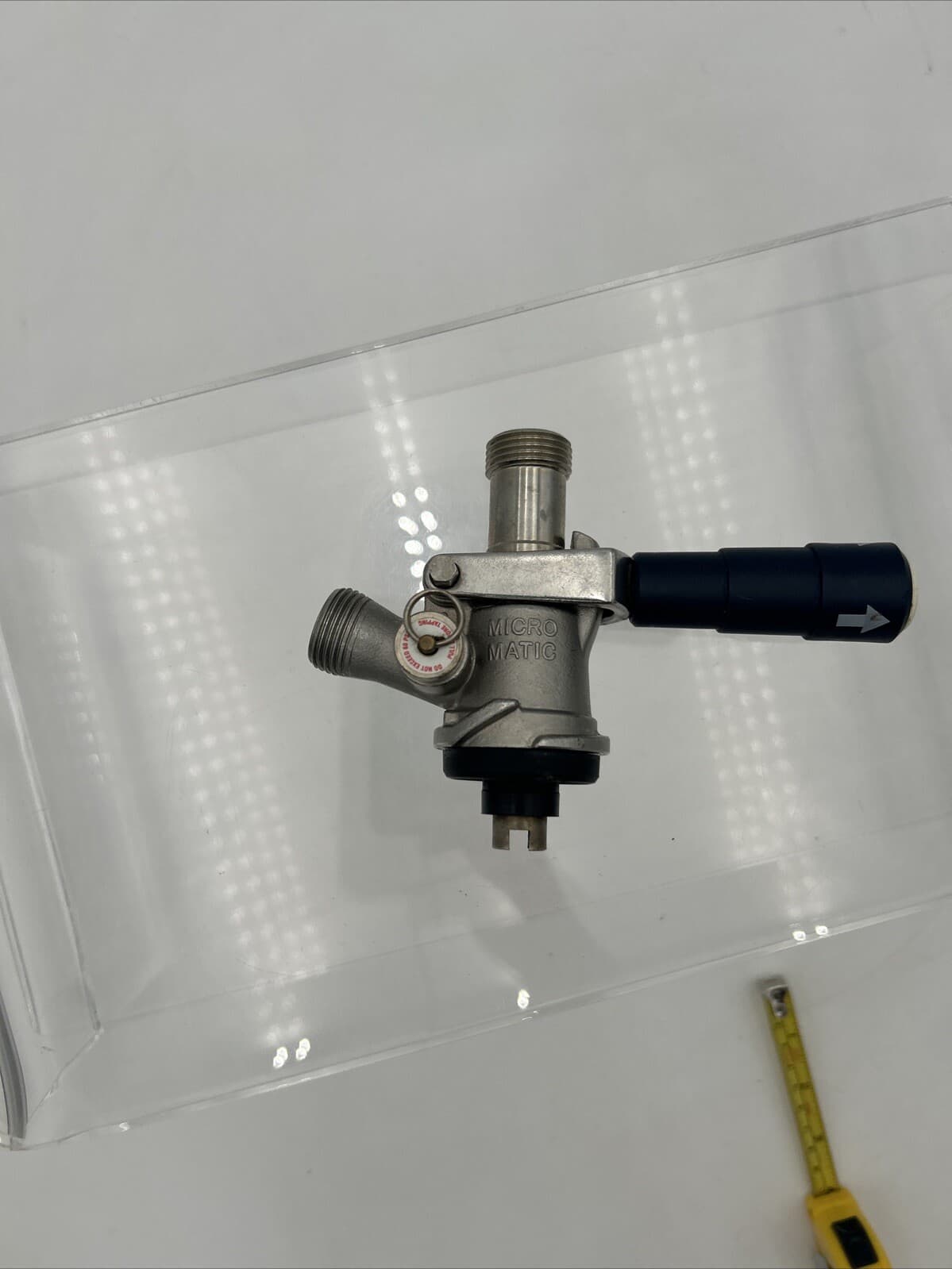 MicroMatic System Keg Tap Coupler, Stainless Steel Probe, Blue Handle 2