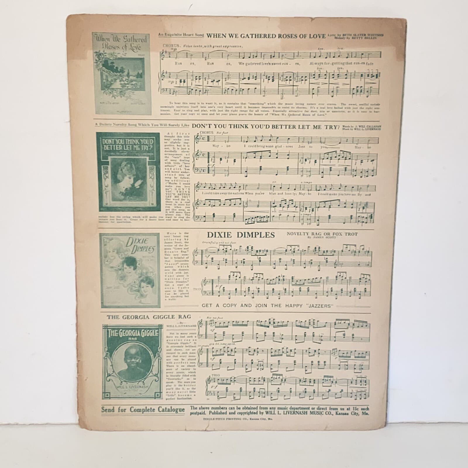 Antique 1918 My Wonderful Dream Of You Sheet Music 3