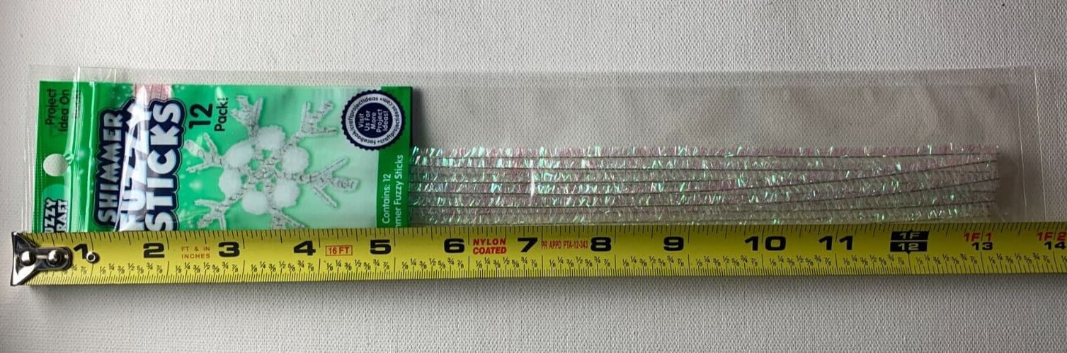 Snowflake Shimmer Pipe Cleaners Fuzzy Sticks 12 Pack Arts Crafts Scrapbook Kids 3