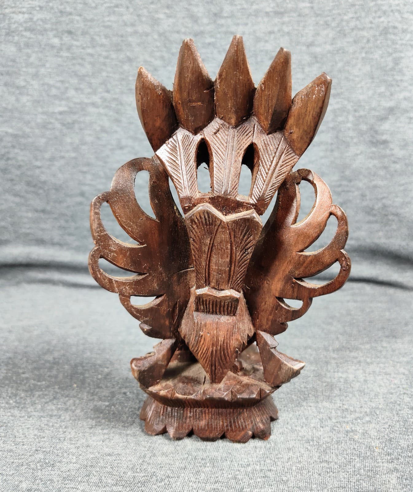Carved Wood Balinese Figure Garuda Mythical Bird Statue 4