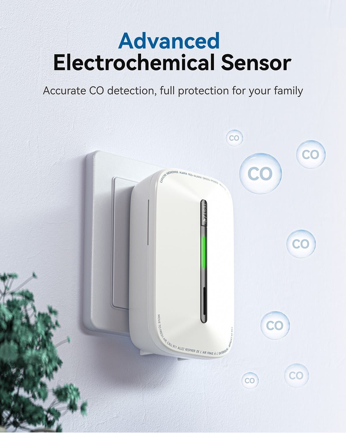 2 x NEW SITERWELL Portable Plug in Carbon Monoxide Detector 10 Year Battery 3
