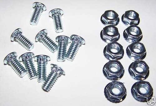 10 -  1/4" x 5/8" Track Bolts & Hex Lock Nut Garage Door Hardware Screw Fastener 3