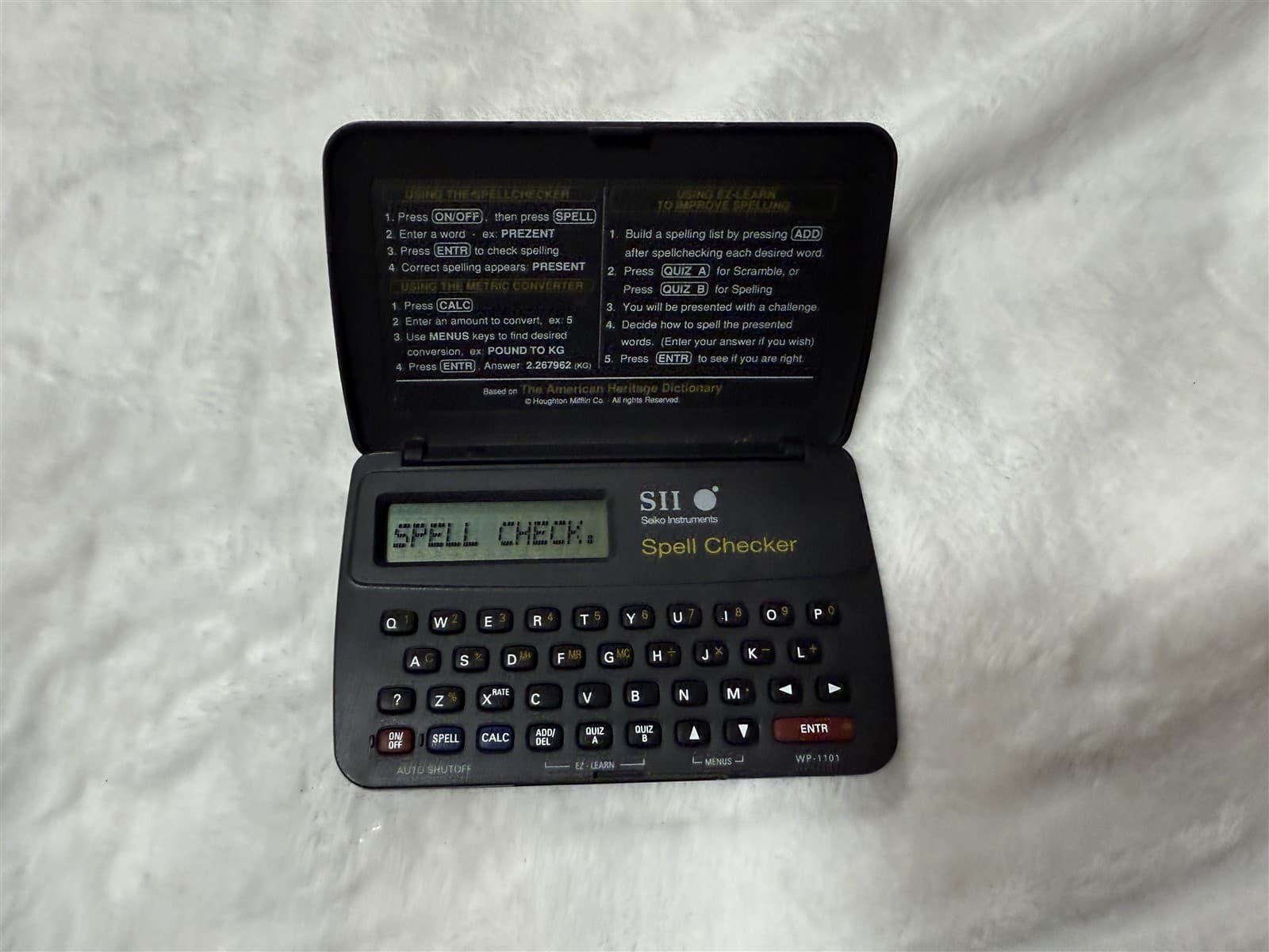 SEIKO INSTRUMENTS SII SPELL CHECKER METRIC CONVERTER WP-1101 WORKS GREAT