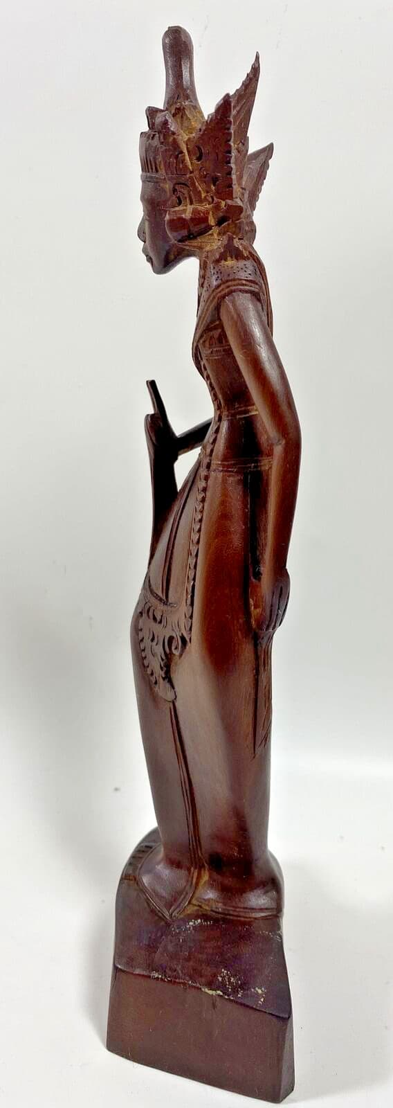 Vintage Bali Dewi Ratih Goddess of the Moon Wooden Hand Carved Figure 8.5" 4