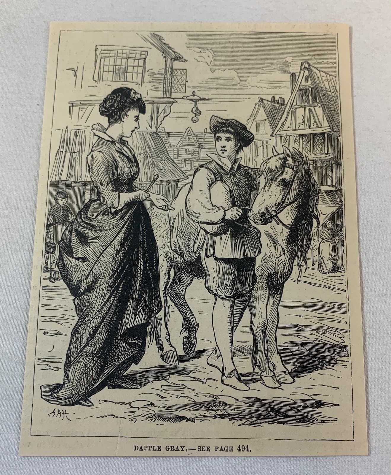 1879 magazine engraving ~ DAPPLE GRAY the horse