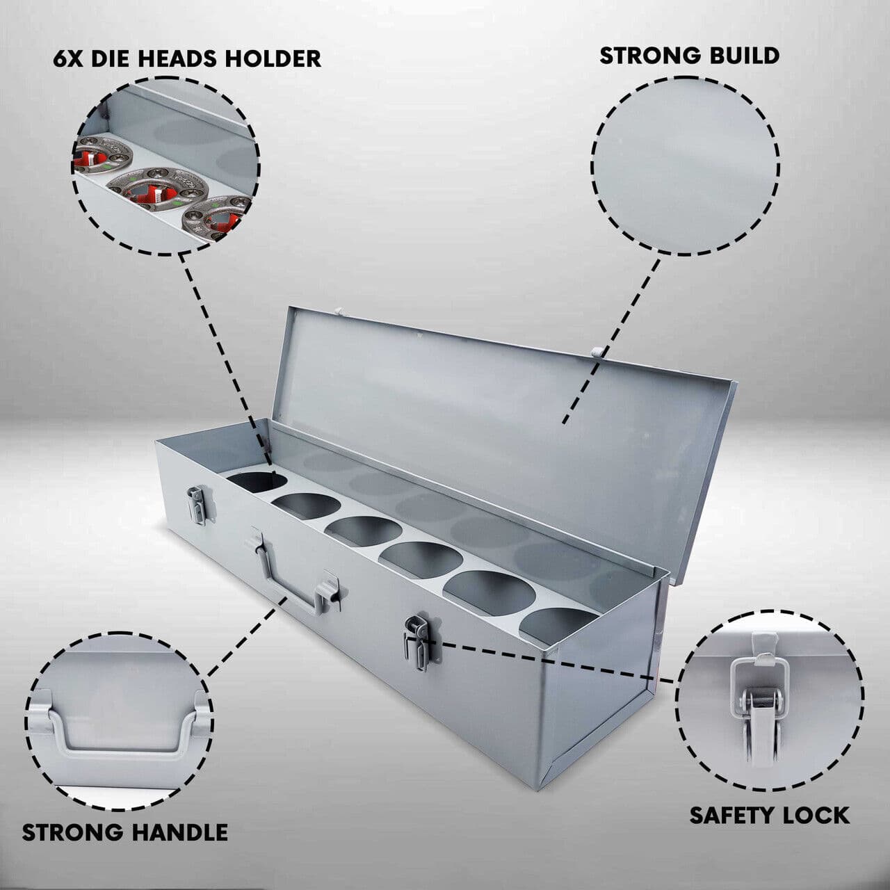 Staten Tools 38625 Metal Carrying Case fits RIDGID® 12-R Die Heads 12R Ratchet a 3
