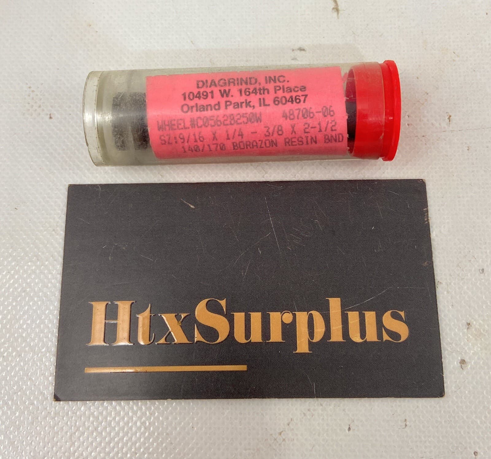 Mandrel Mount 9/16" Internal CBN Grinding Wheel 3/8" Carbide Shank Borazon Resin 2