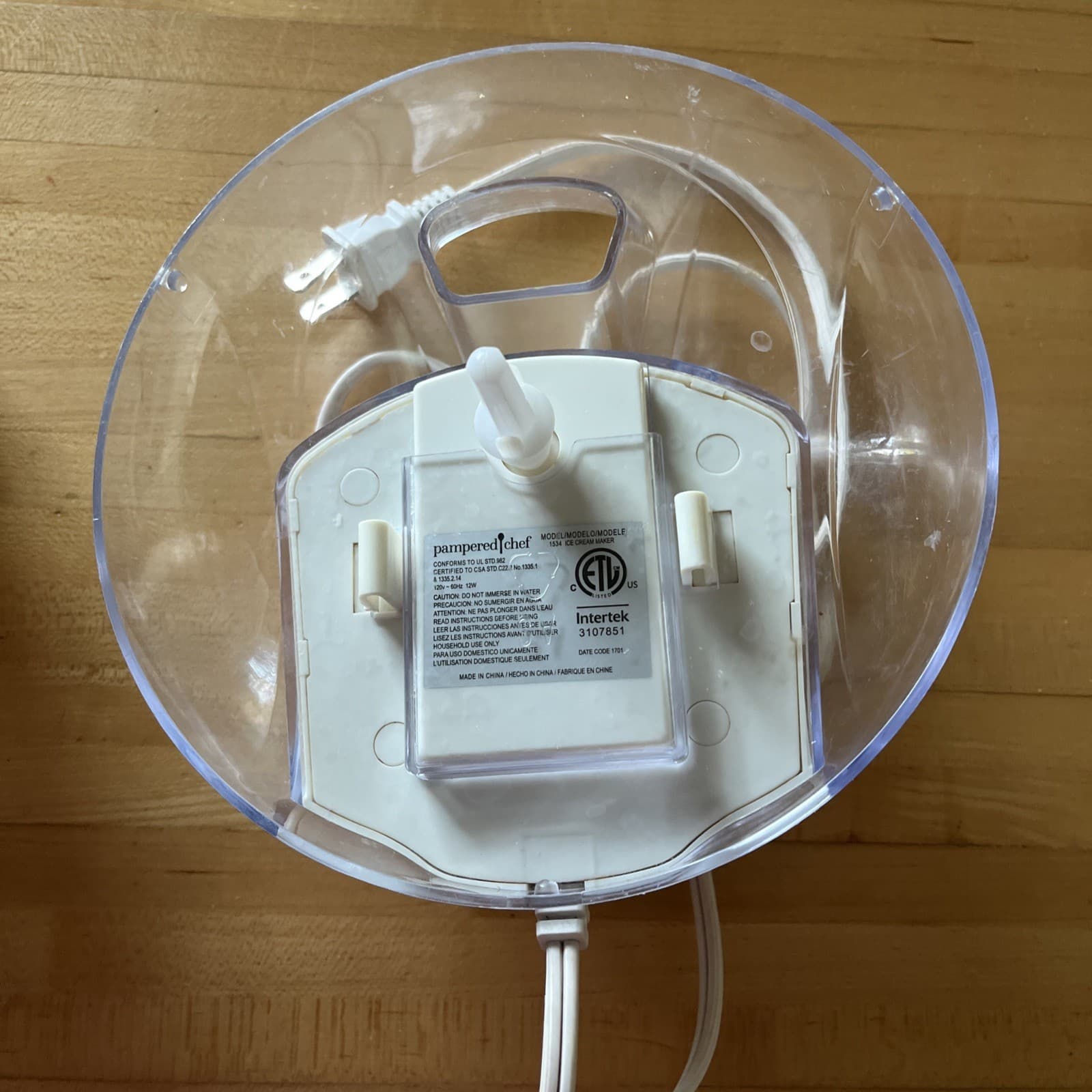 Pampered Chef Electric Ice Cream Maker Model 1534 Tested Working Condition 5