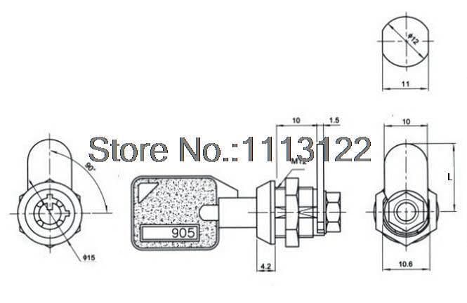 MS905 Small Tubular Key Cam Lock Mini Cam Locks for Computer Case Enclosure Lock 4