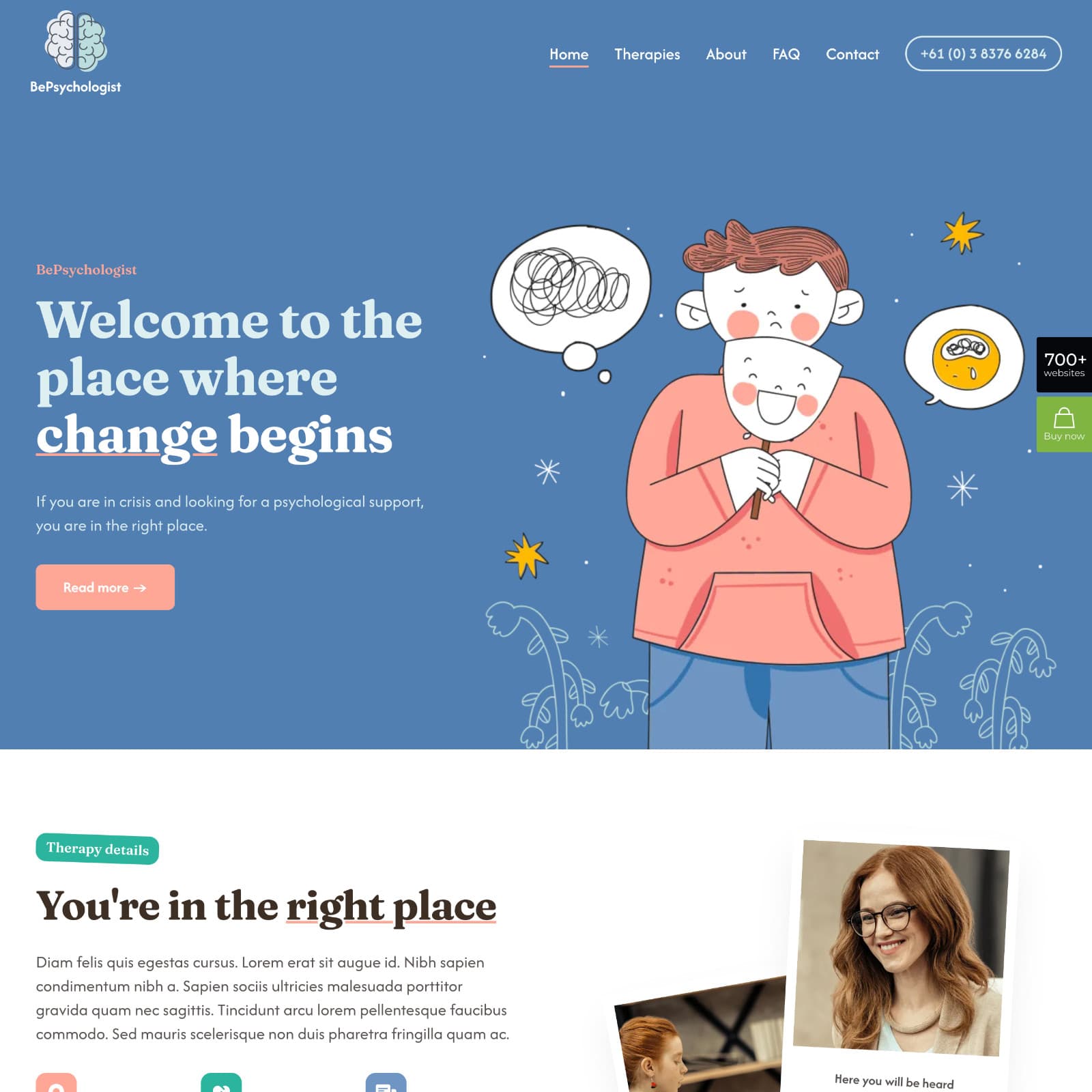 Psychologist Website Design with Free VPS Web Hosting & Installation