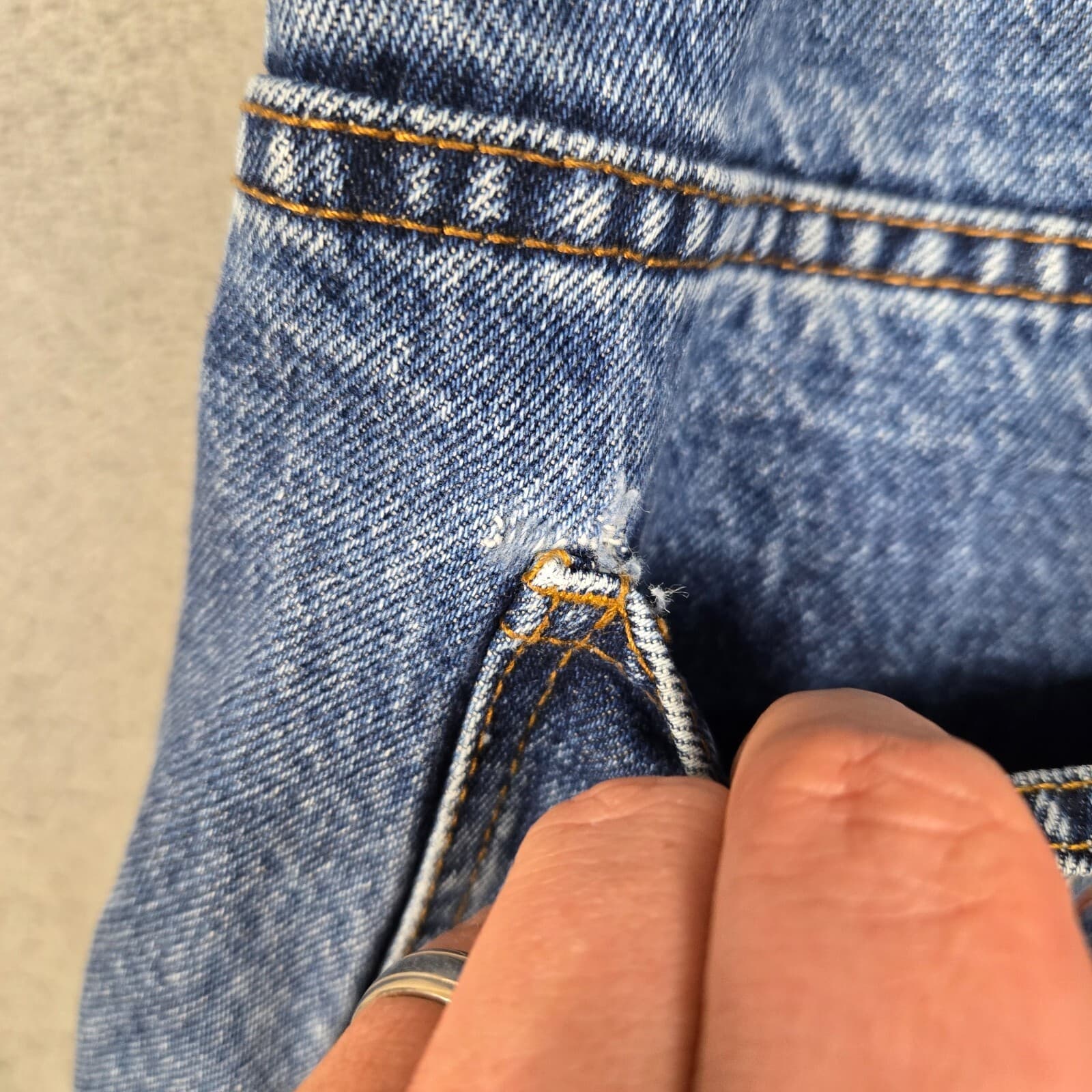 VTG U.S Polo Assn. Baggy Jean Shorts Mens 36 Blue Carpenter Jorts distressed Y2K 4