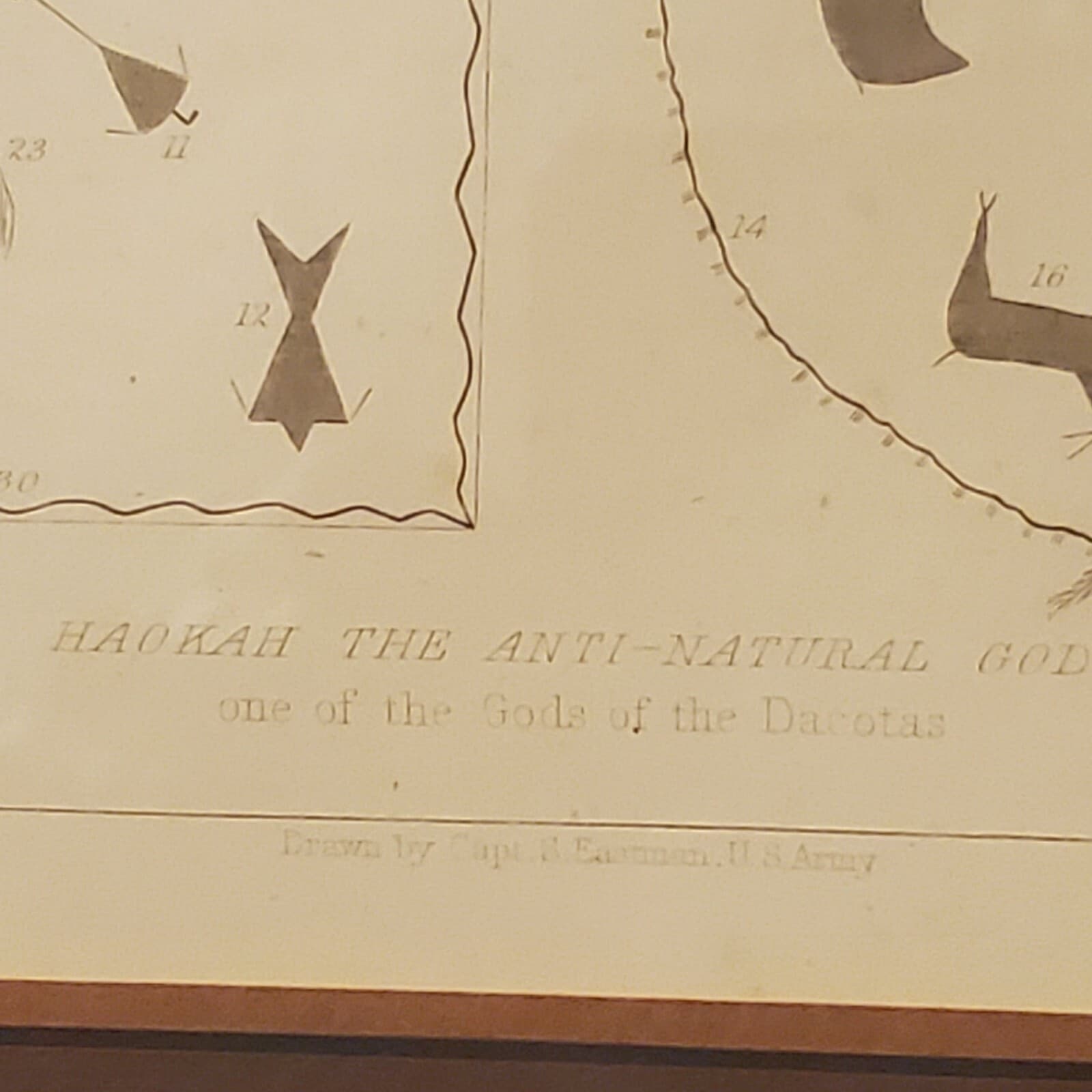  Winnebago  Drawing By Chief Little Hill Of Medicine Animal RARE 1850s   2