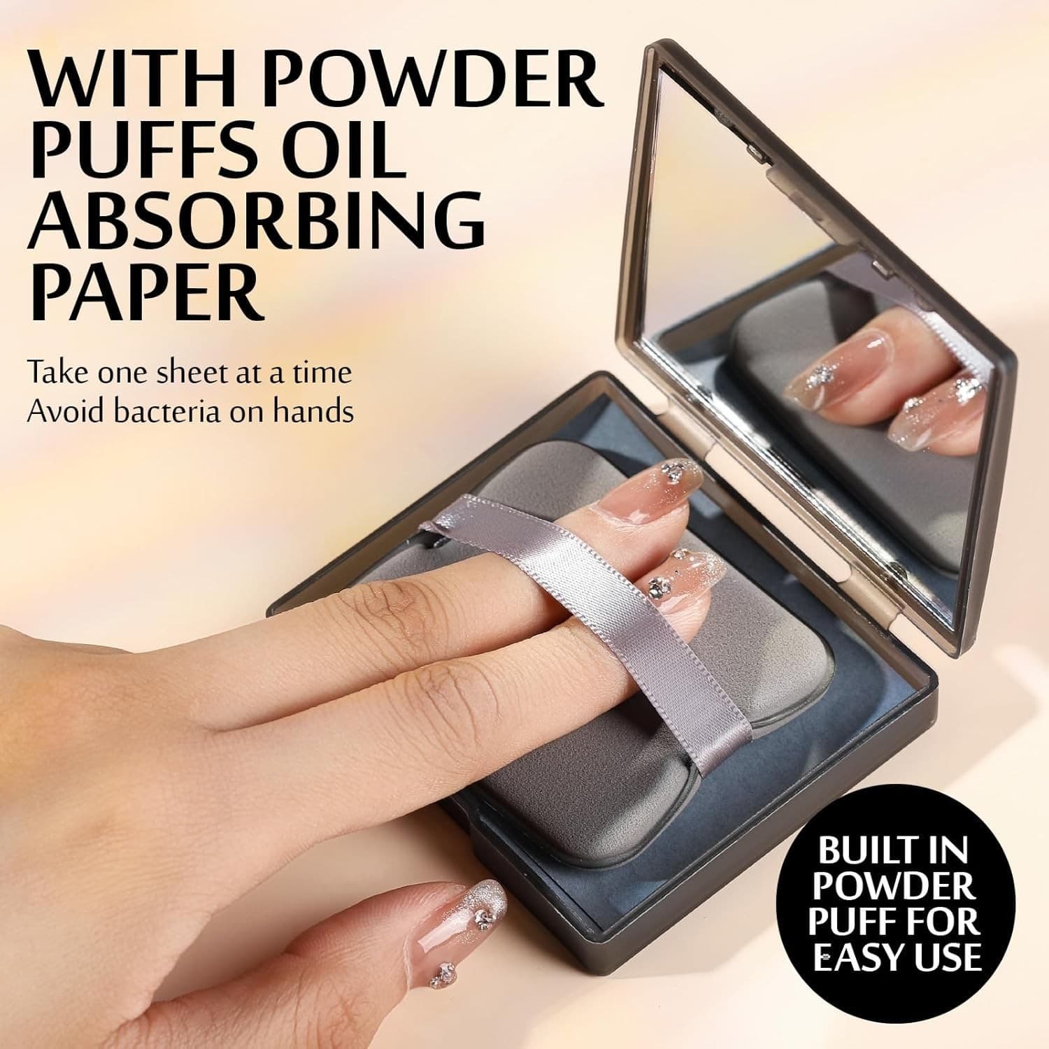 Blotting Papers for Face,300Pcs Oil Blotting Sheets,1 Portable Box with Mirror & 5