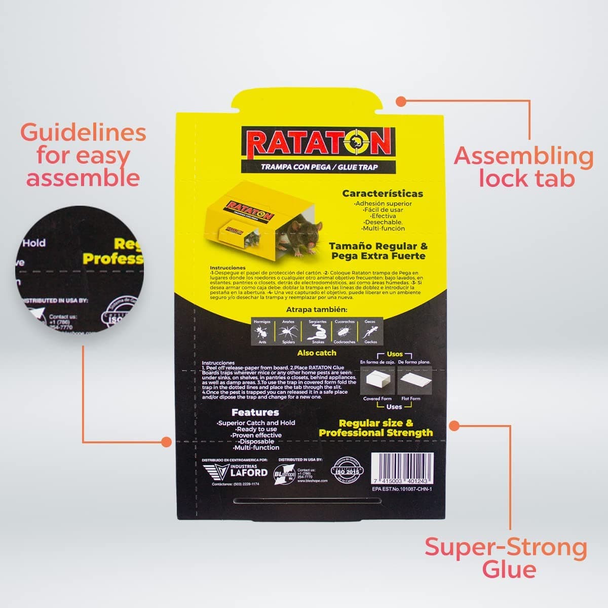 Non Toxic Peanut Butter Scented Glue Trap, 12 Pack - Mice, Insects, Spiders, Bug 2