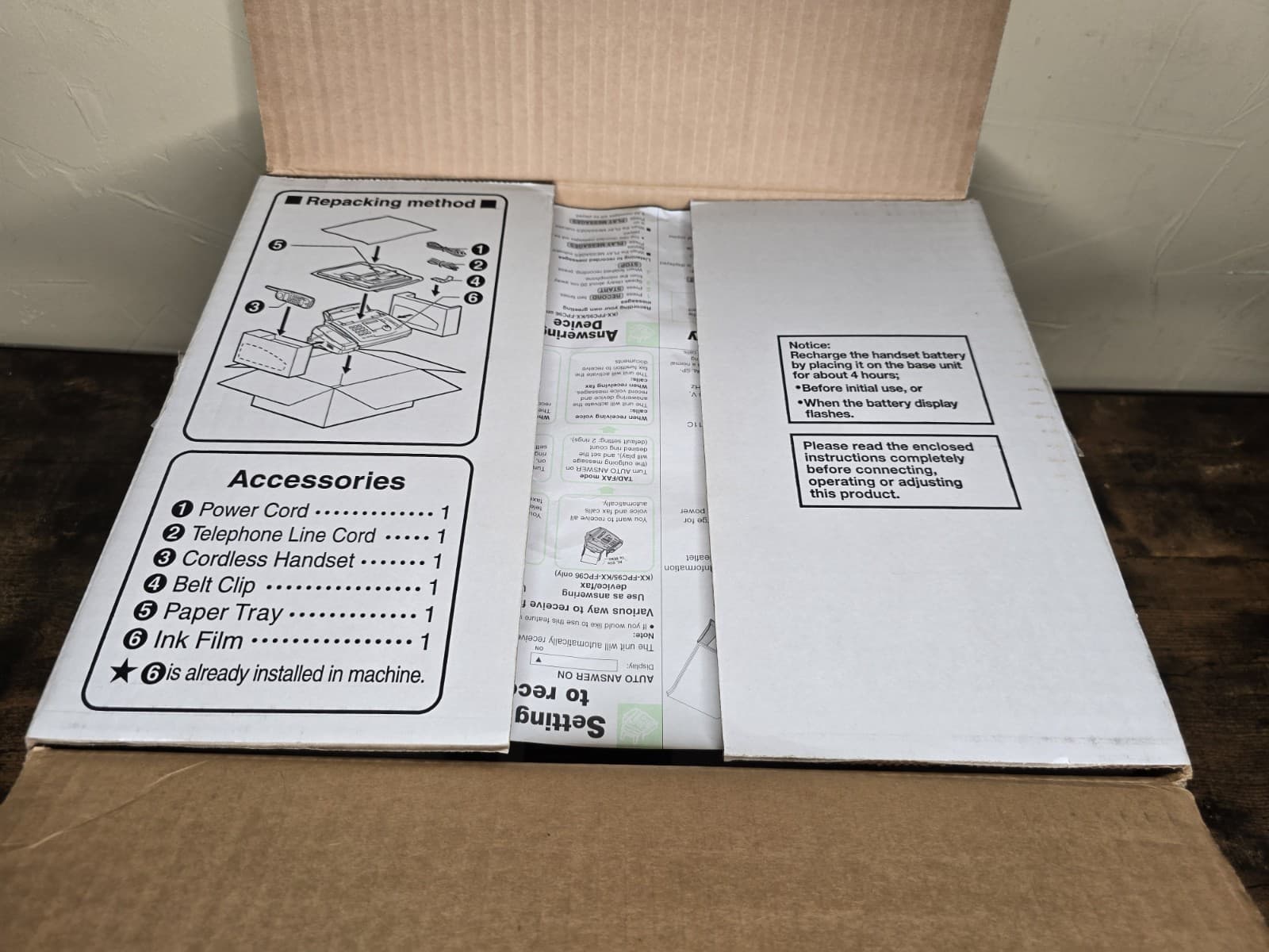 Panasonic KX-FPC95 Fax Compact Machine, Cordless Phone Plain Paper Copier 6