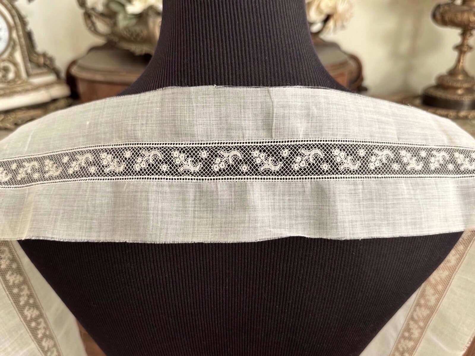 Antique Vintage Lace Trim-FR VALENCIENNES INSERTION LACE TRIM *DOLLS WIDE BORDER 3