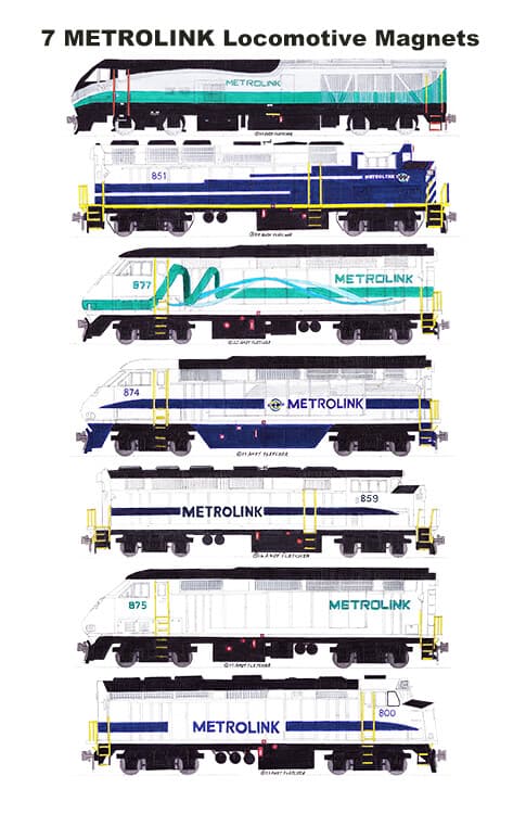 Metrolink Locomotives 7 magnets by Andy Fletcher