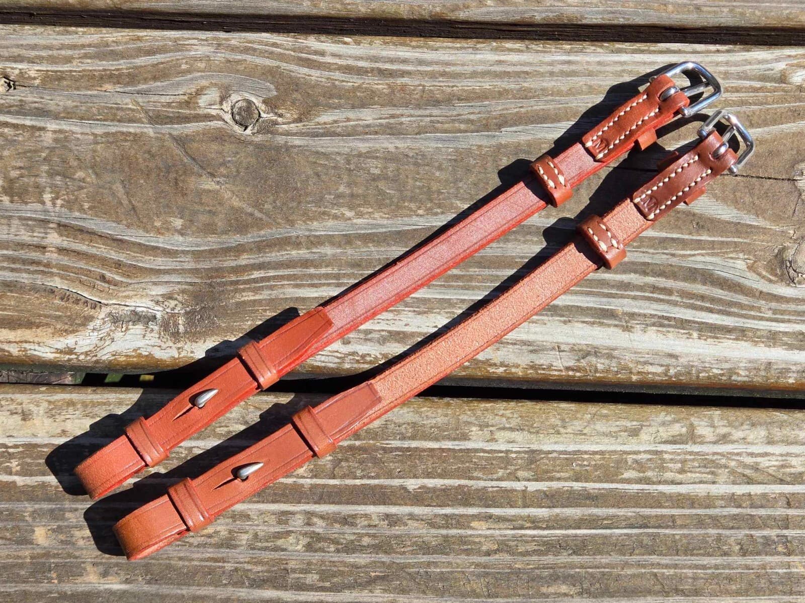 Devoucoux Brown Leather English Hunter Bridle Cheekpieces - Size MEDIUM - NWOT! 4
