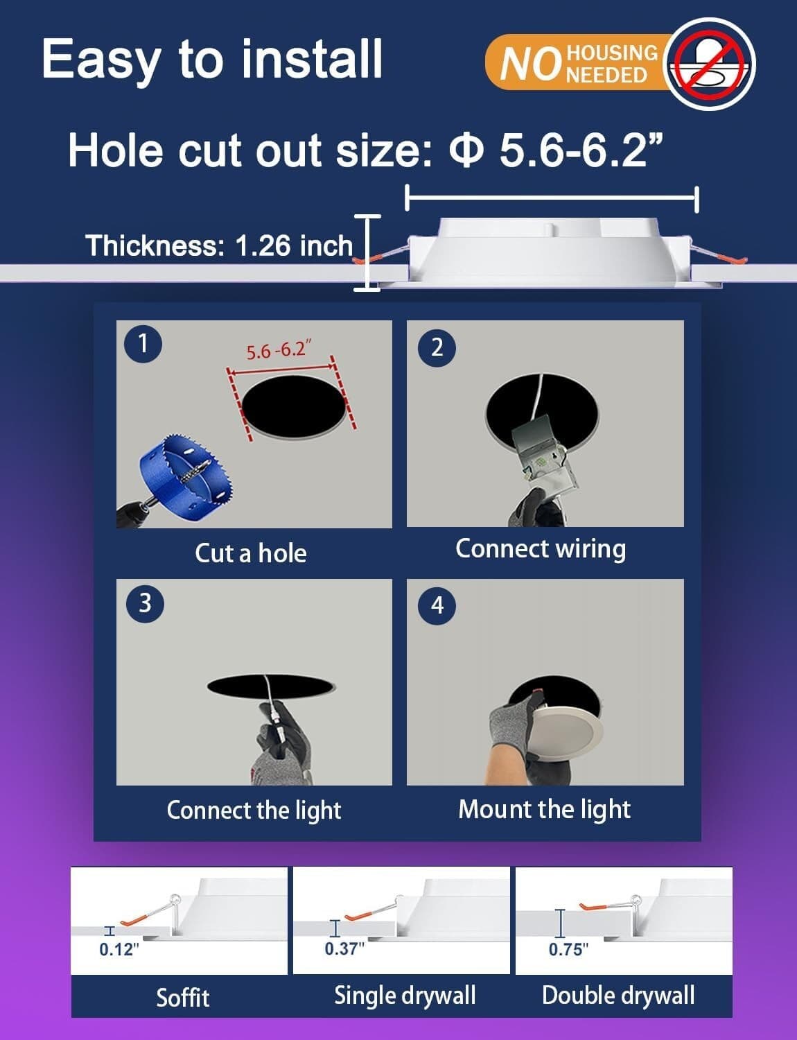 Brand New, Unopened 6 inch LED Recessed Light Work with Alexa App Controlled RGB 6