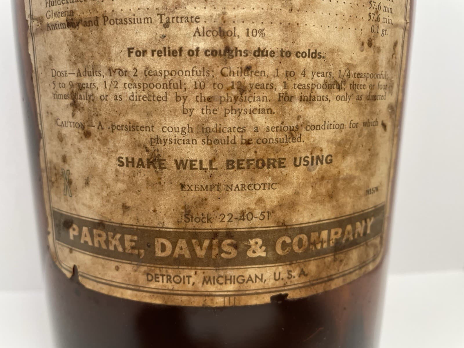 Vintage OPIUM and GLYCYRRHIZA, N. F. Medicine Bottle EMPTY 4