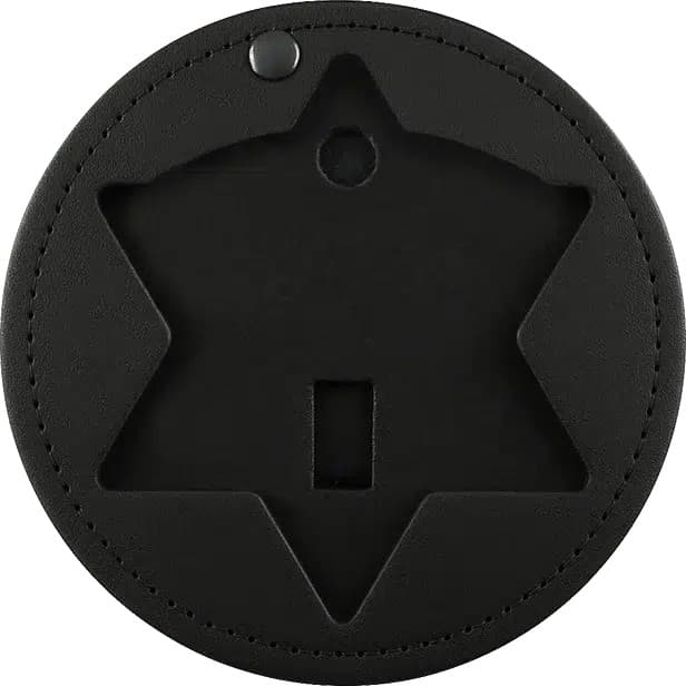 HERO'S PRIDE ROUND BADGE HOLDER W/ HOOK FASTENER CLOSURE: Chicago Police Star