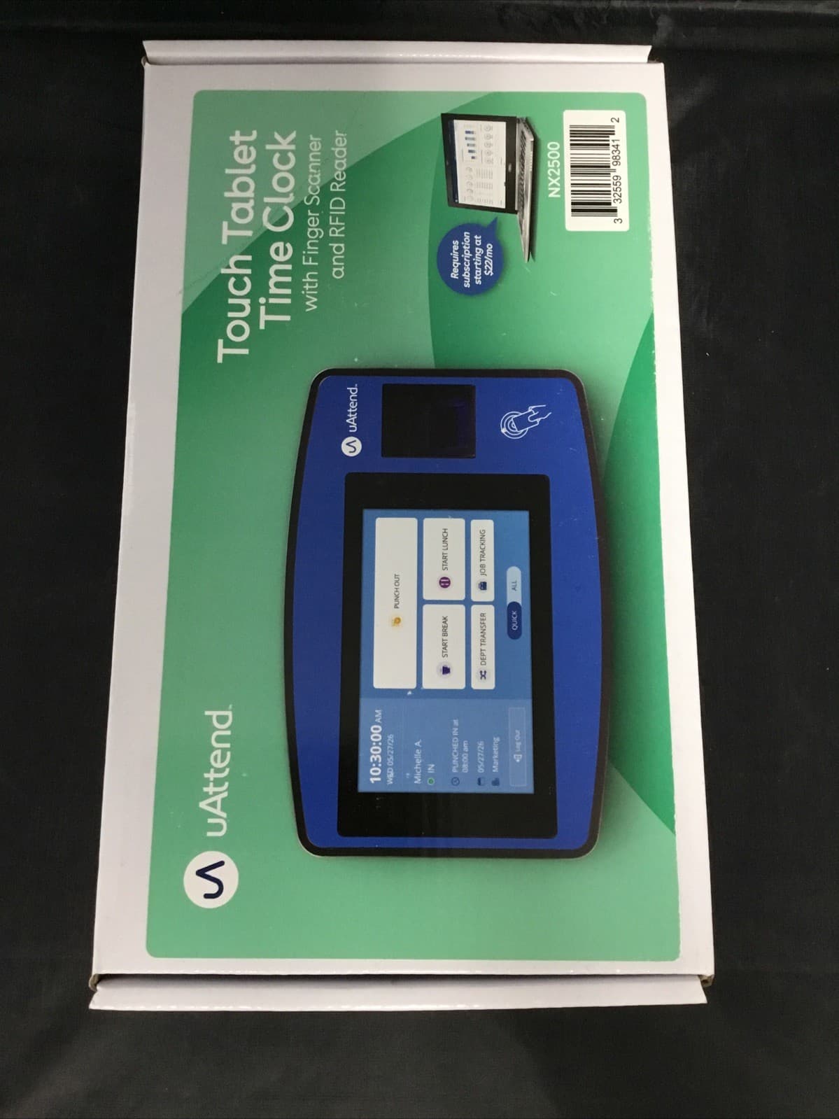 uAttend Touch Tablet Time Clock with Finger Scanner & RFID Reader (NX2500) NEW 3