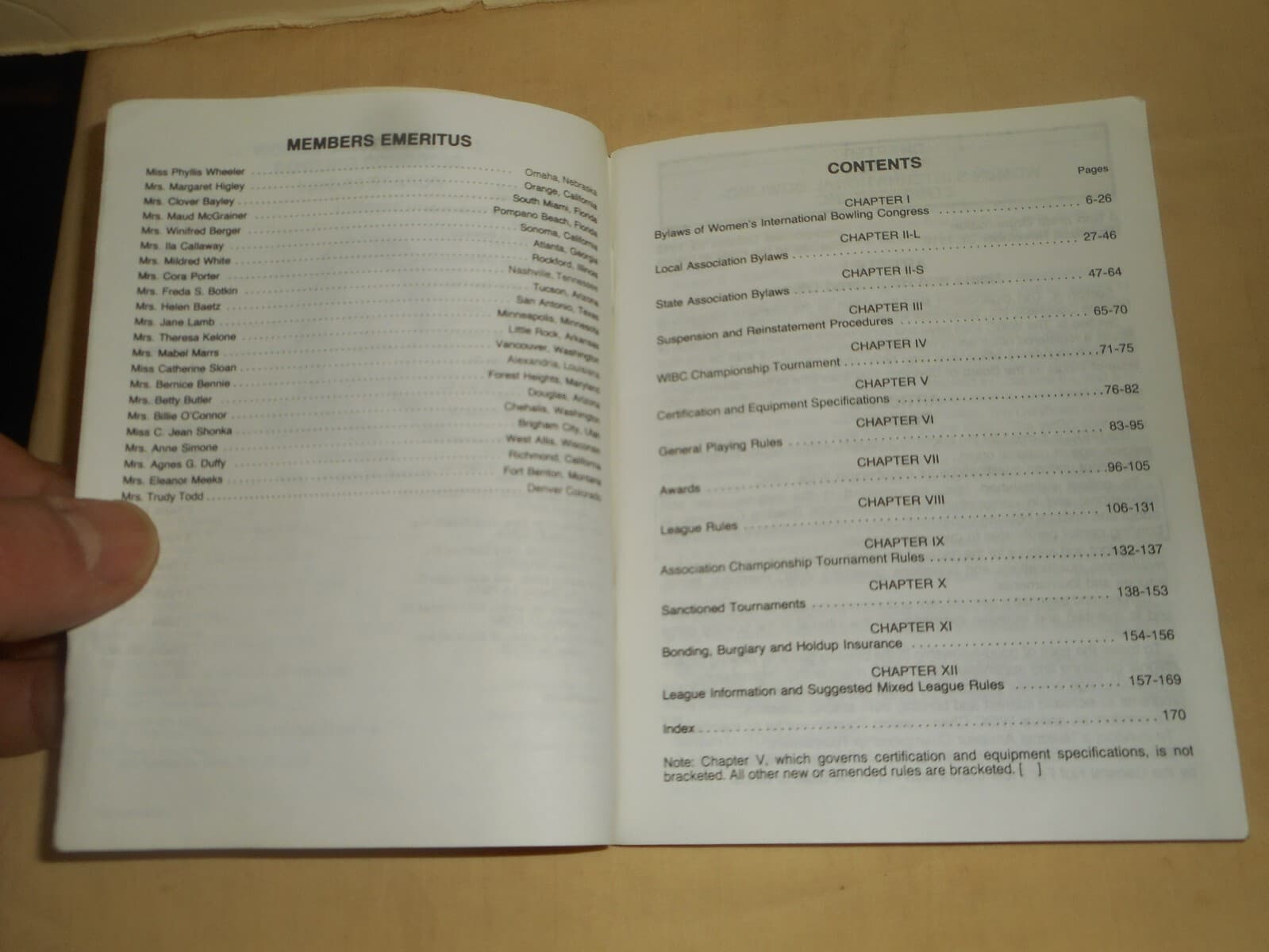1988-89 Woman's International Bowling Congress Bylaws Rules Book WIBC 5