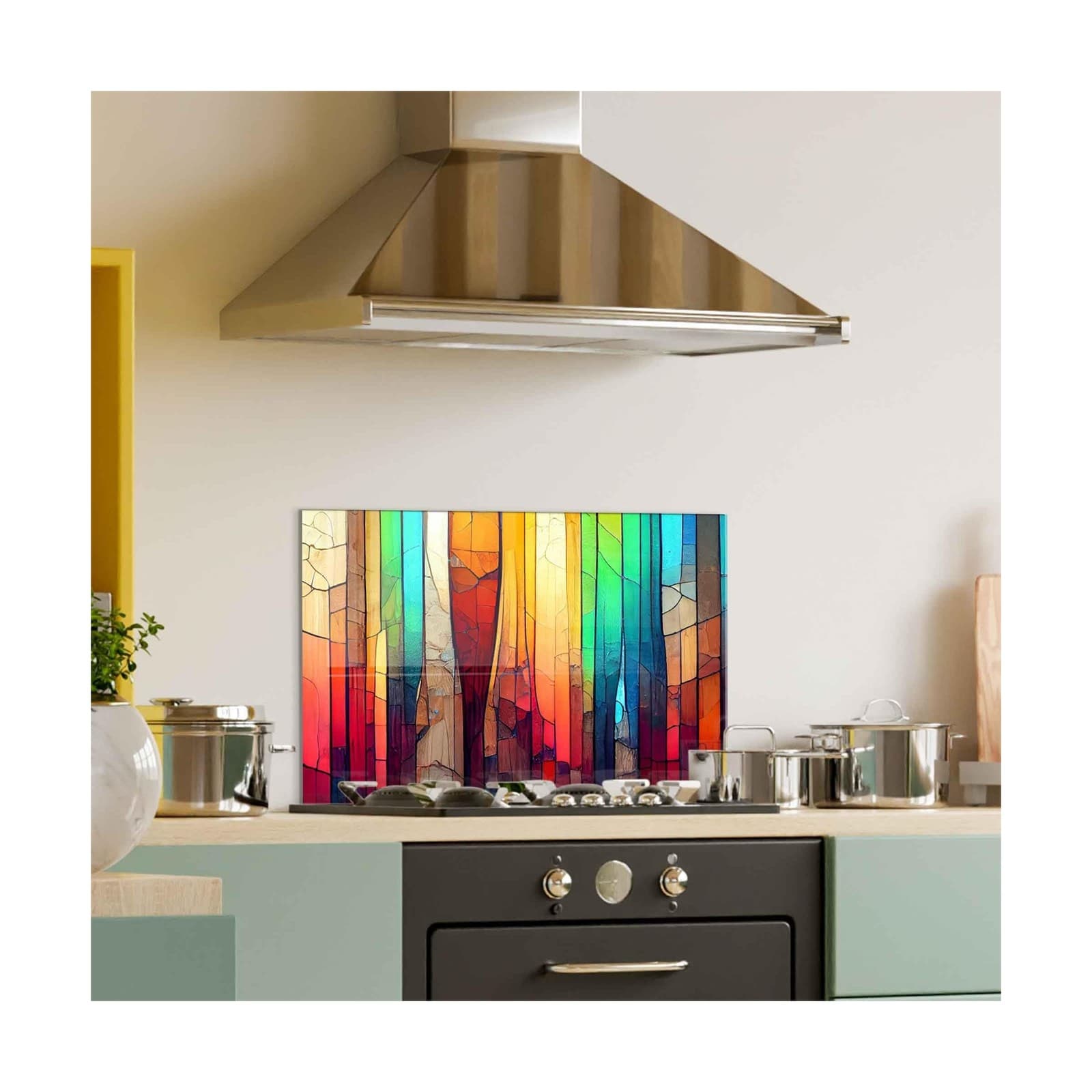 Tempered Glass Kitchen Backsplash, Stove Back Top Cover, Glass Splashback, Cu... 5