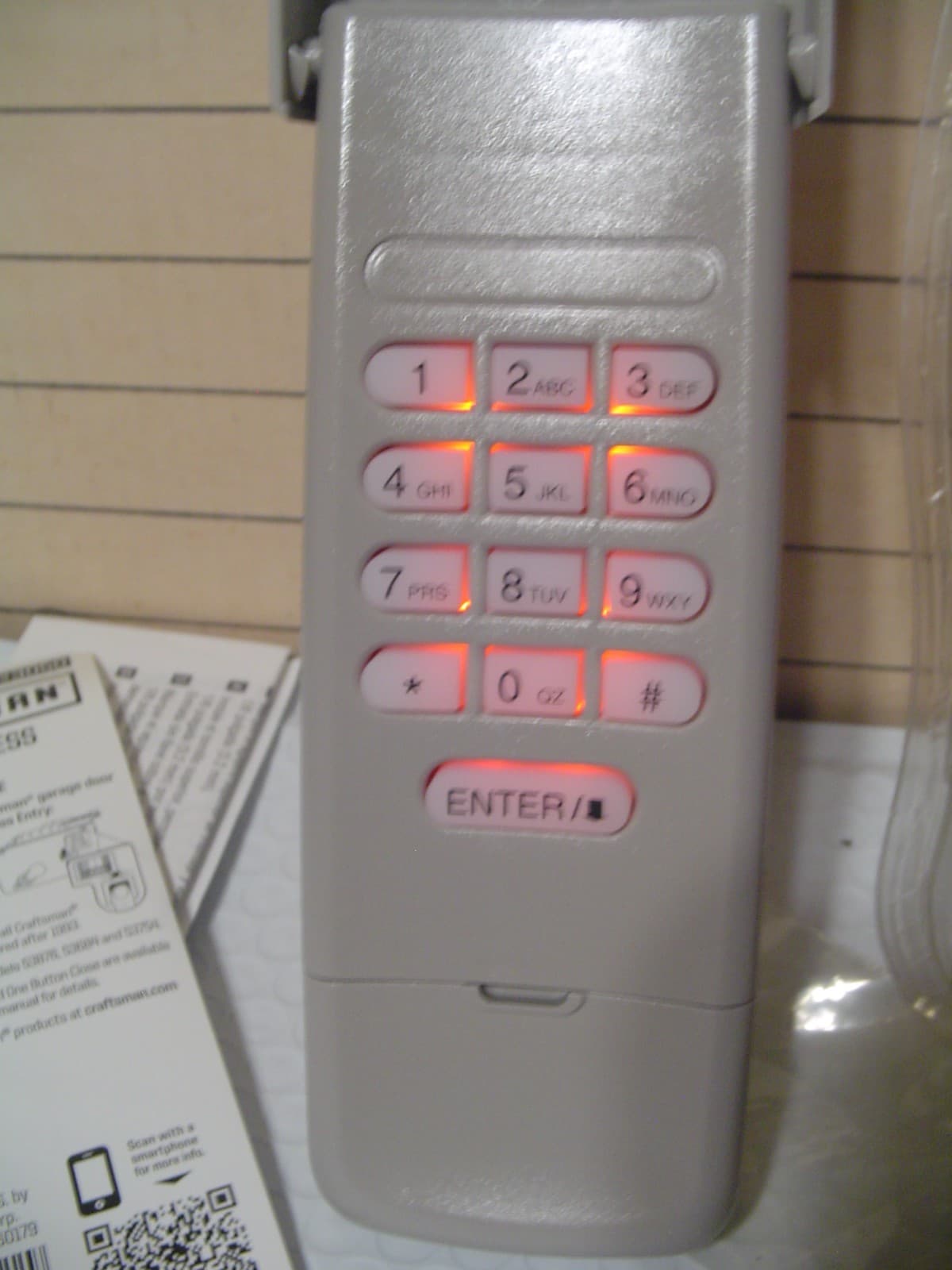 Craftsman 93050 Garage Door Wireless Keyless Entry Pad 6