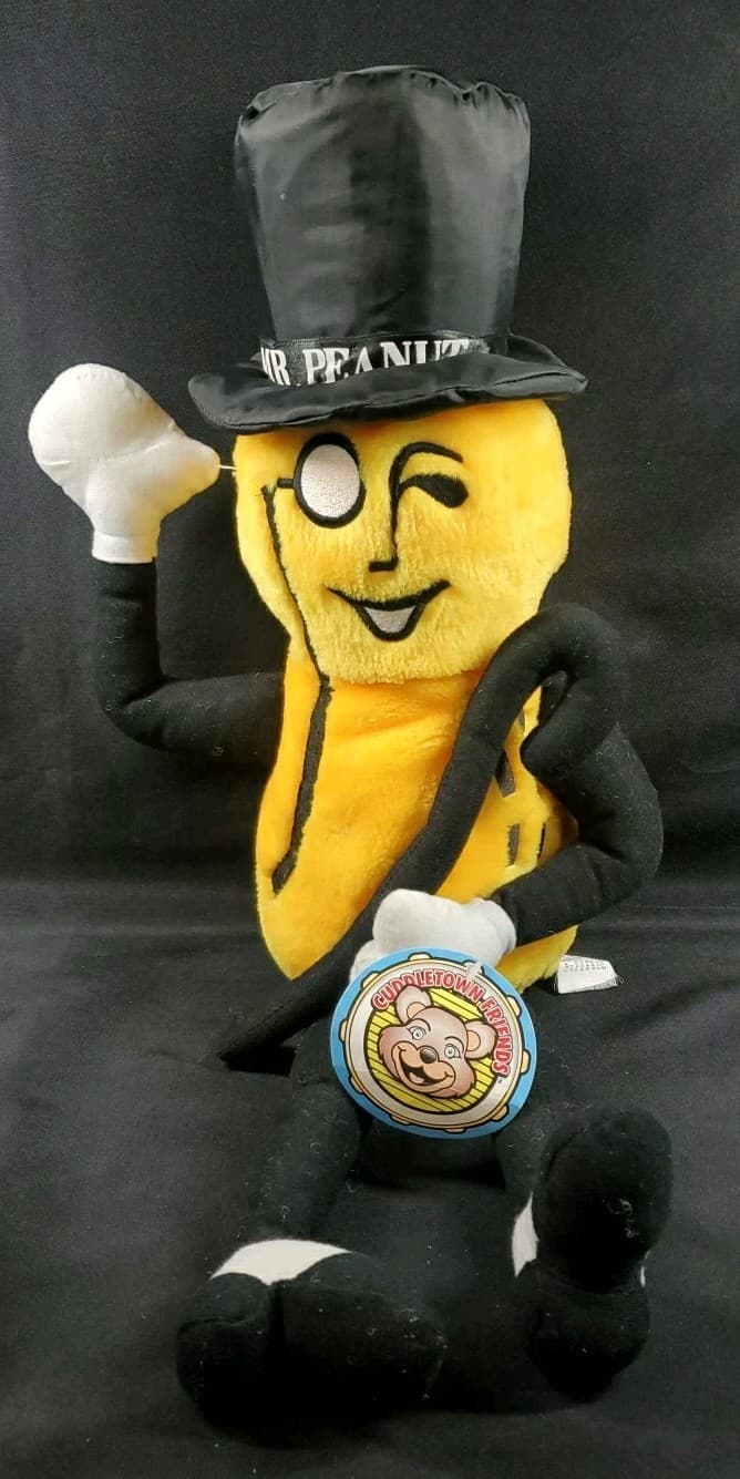 Nabisco MR. PEANUT 22" PLUSH Stuffed Doll w/ Cane Hat Cuddletown Friends New **