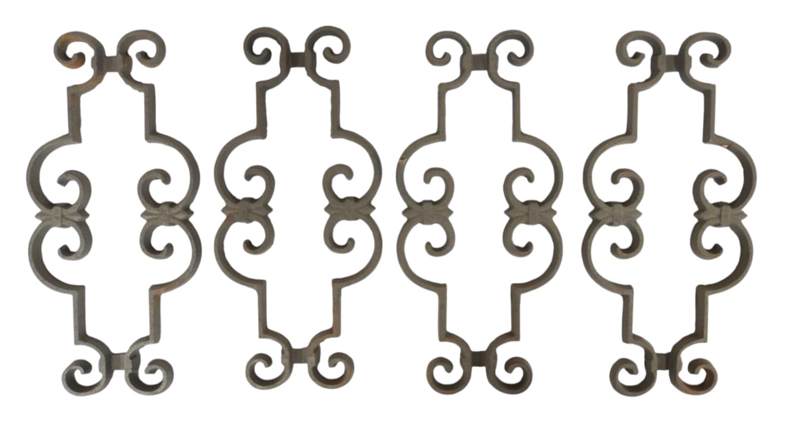 Ornamental Cast Iron Design Fit over 1/2" Square Tubing - Weld on - 4 pieces