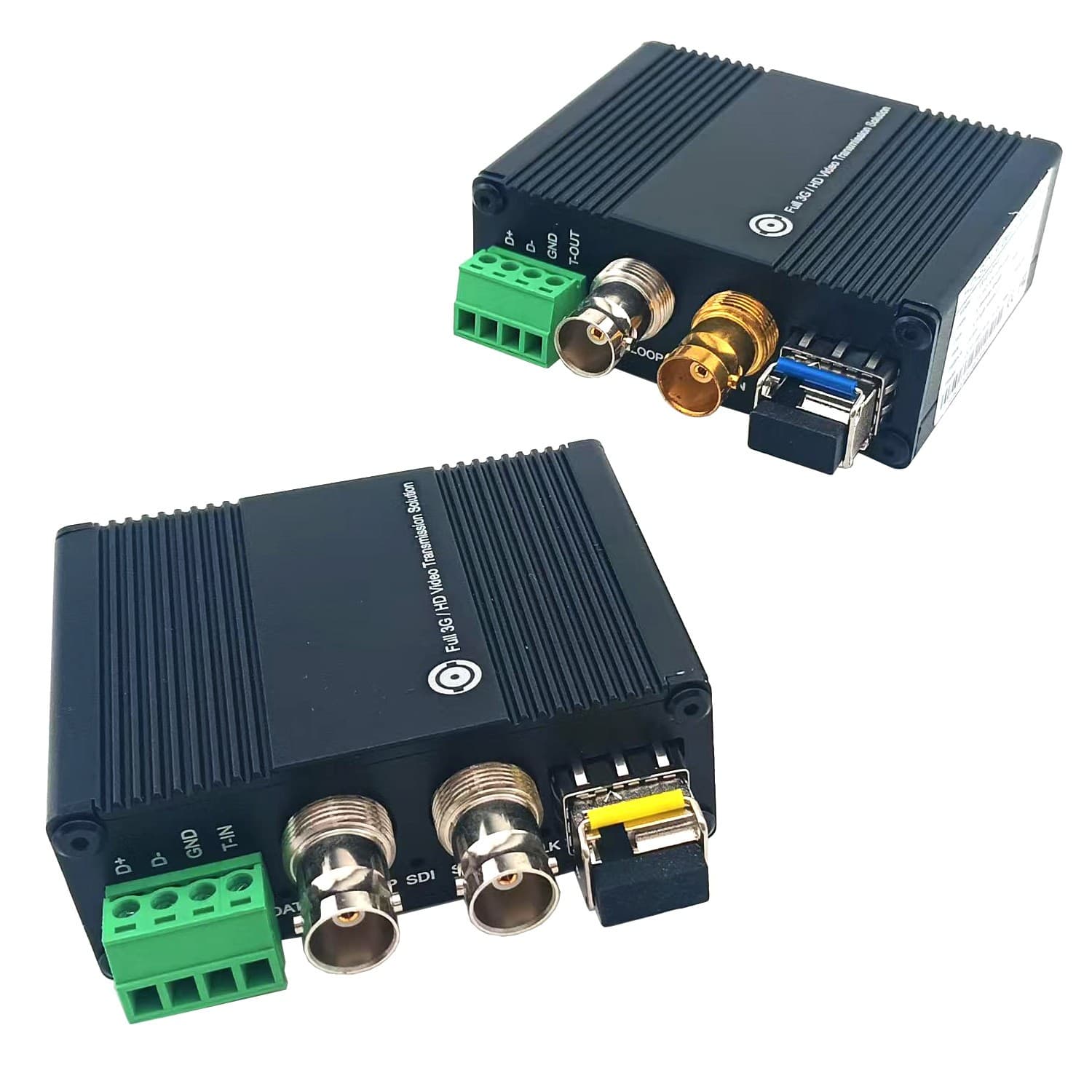 HD SDI 20KM Extender LC Optic Fiber Converter Video Loop Audio RS485 Protocol