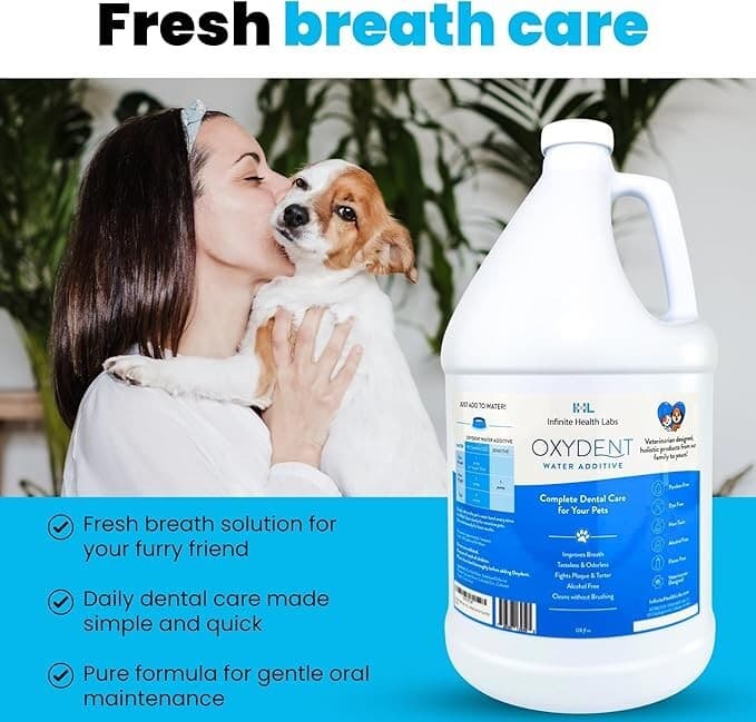 1 Gallon OxyDent Water Additive for Dogs & Cats, Fights bad breath & tarter 2