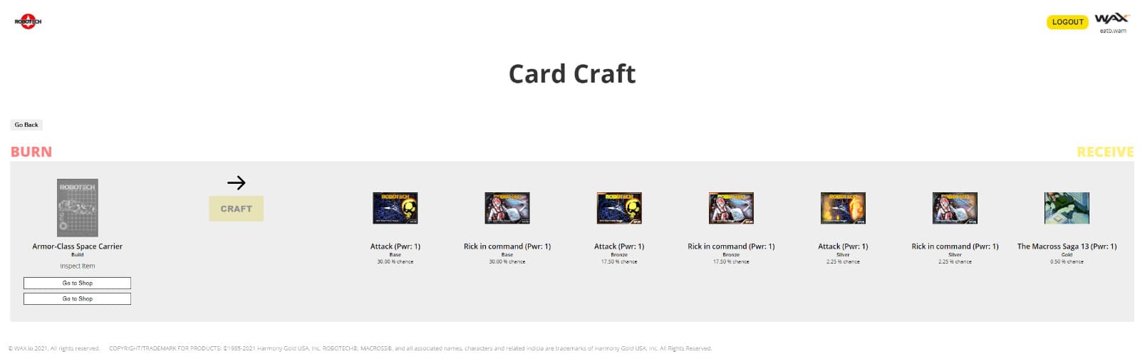 RoboTech NFT Miriya Parina Bronze (Pwr:1) Series 1 Mint # 586 5