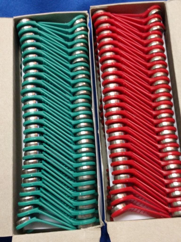 60 Exaktime Jobclock ibutton Keytabs ~ 30 Green, 30 Red Keytabs ~ New