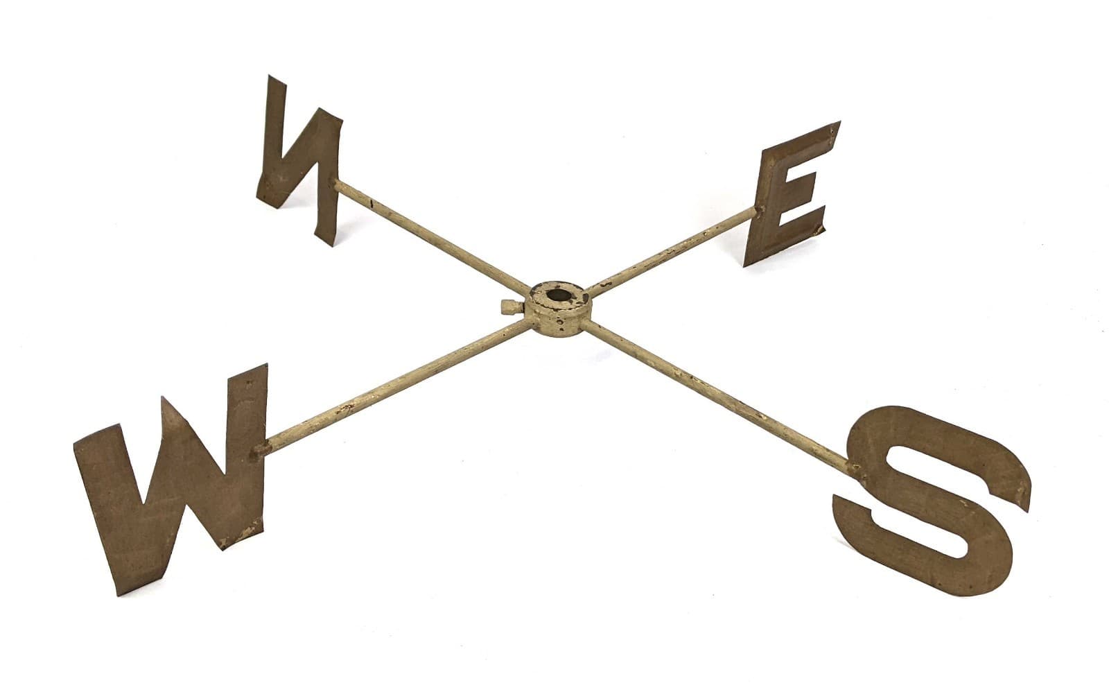 Antique Primitive Folk A Architectural Tin Metal Weathervane Directional Letters