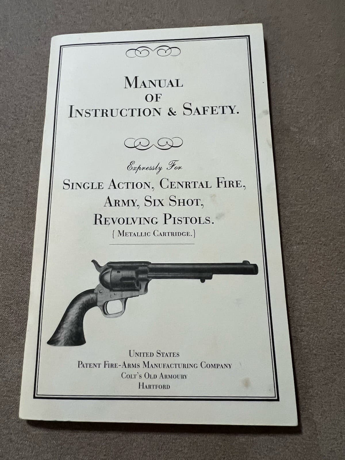 Factory Original USFA United States Fire Arms Single Action Manual