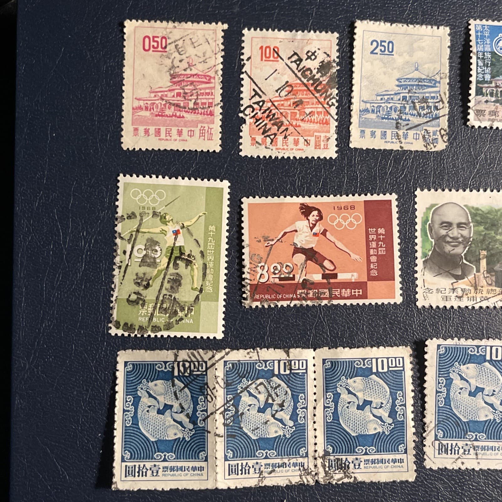 Taiwan 1968-1969 Used 23 Stamps, 1 Block Of 3, 3 Blocks Of 2, F/VF, See Photos 2