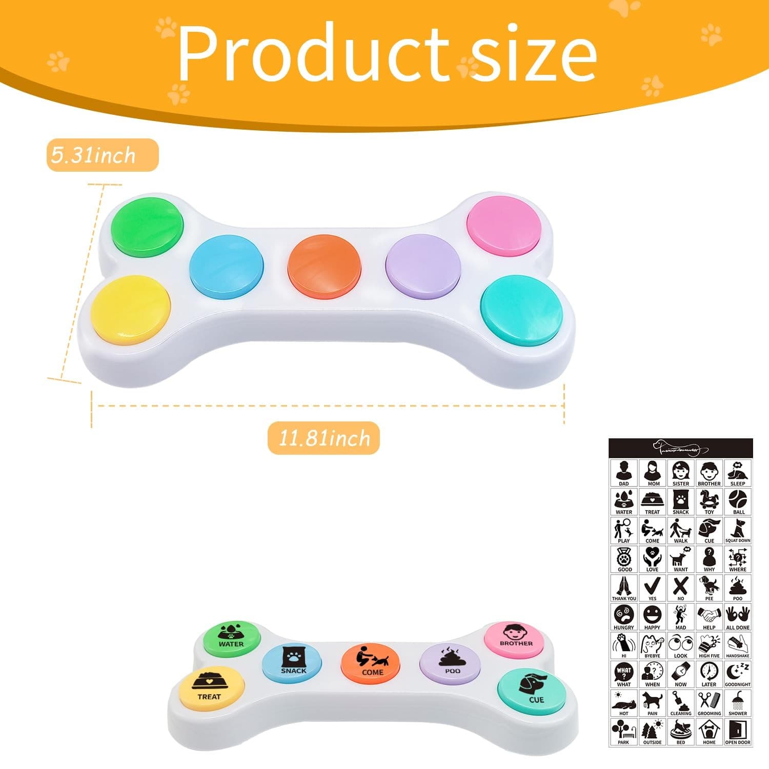 RIBOSY Dog Buttons for Communication, 7 in 1 Dog Talking Button Set, Recordab... 2