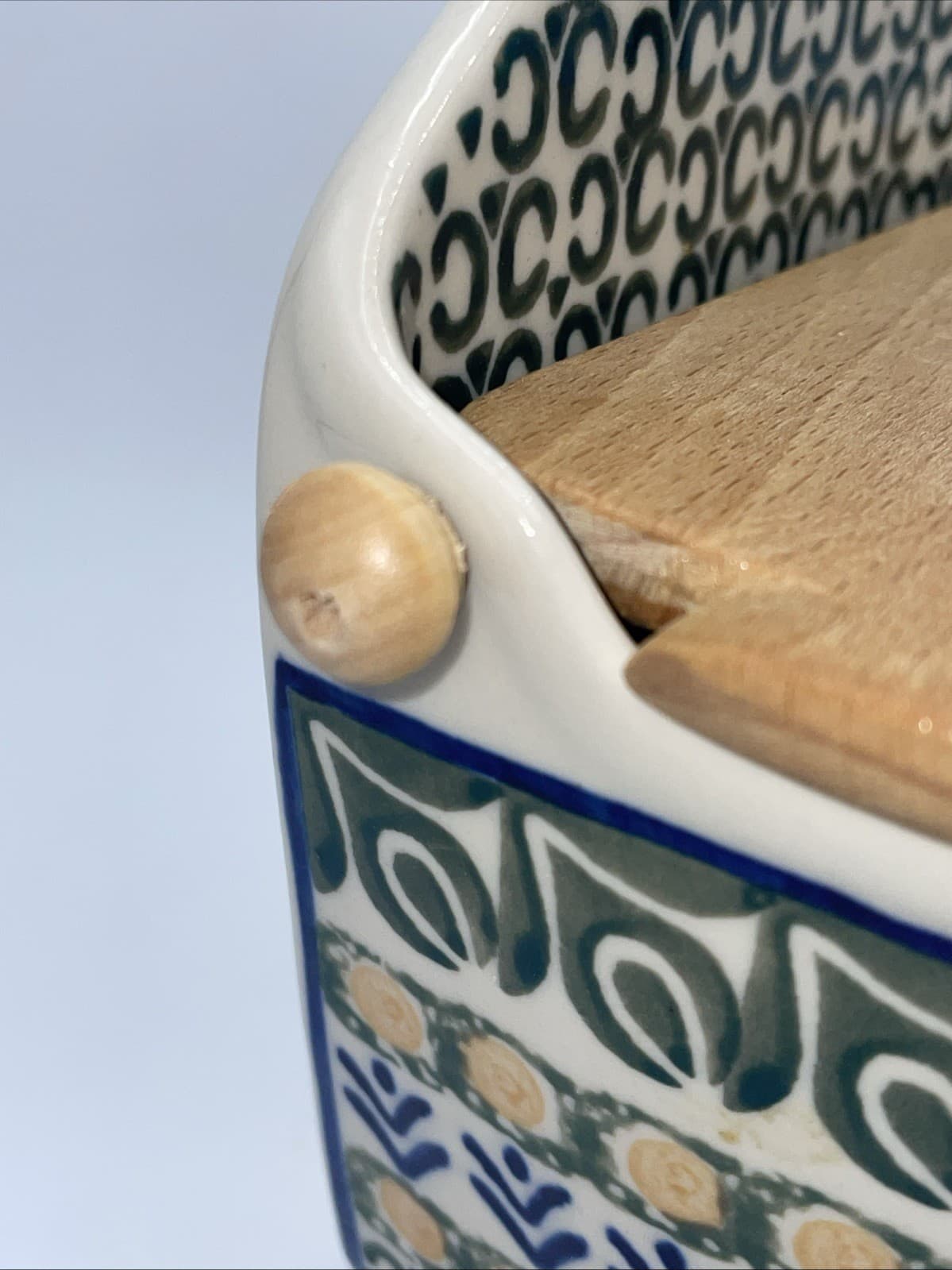 Hanging Salt Cellar Made In Poland By Ceramika Artystyczna Green Pottery 5