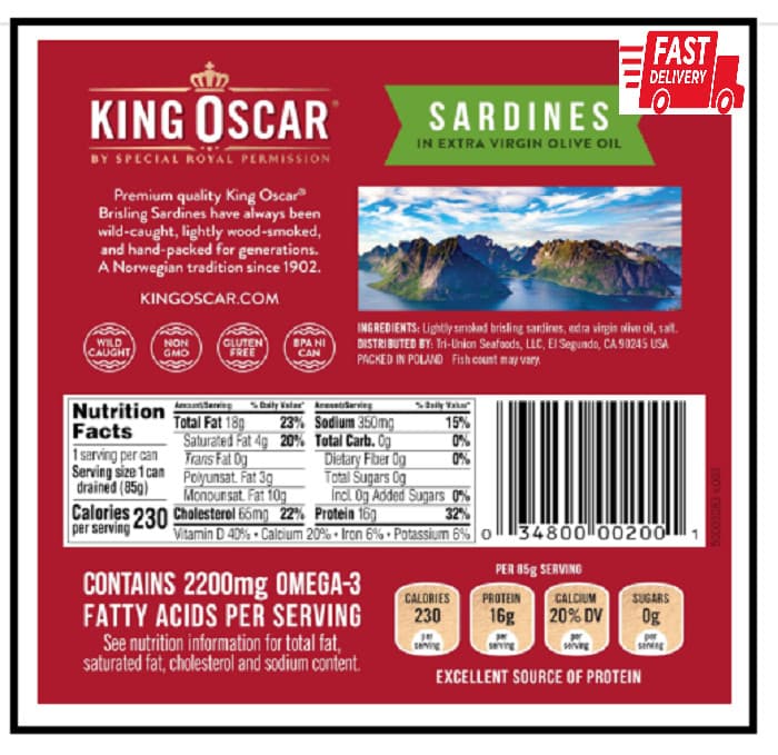 Wild Caught Sardines in Extra Virgin Olive Oil, 3.75 Ounce (Pack of 4) 2