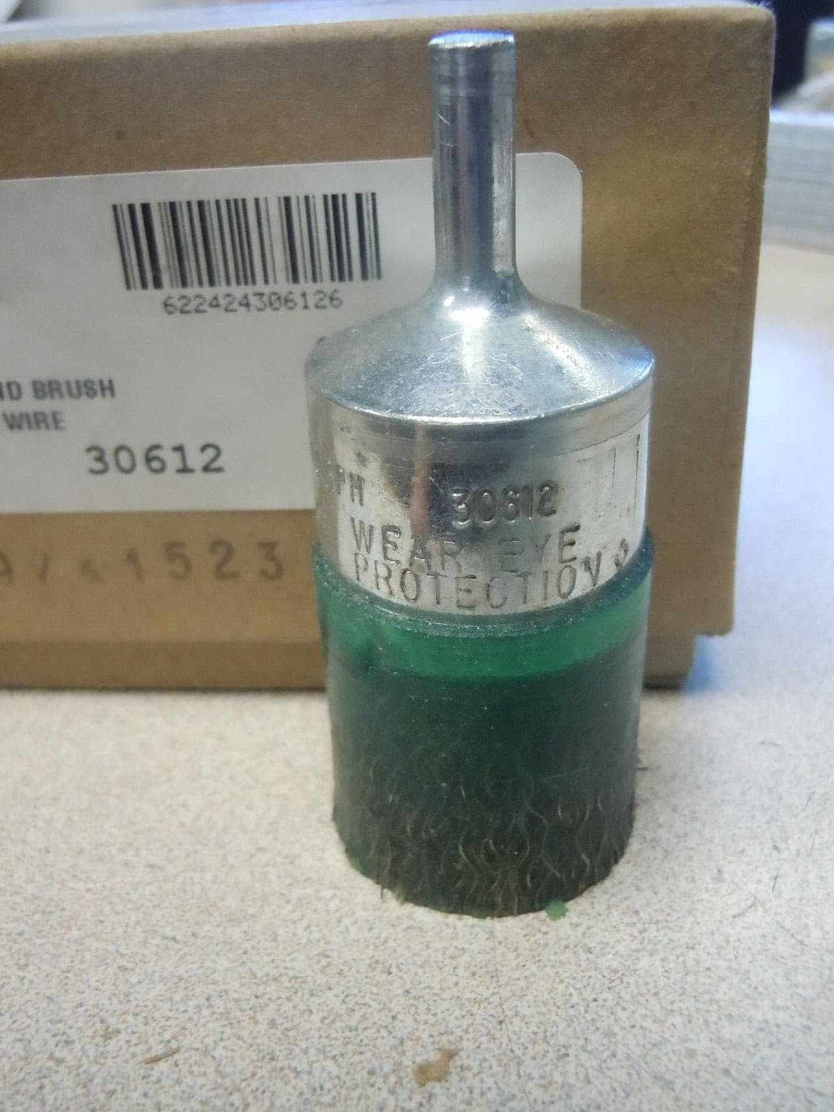 Osborn 1" Encapsulated End Brush .0060 Steel Wire Crimped Type 1/4" Shank USA 2