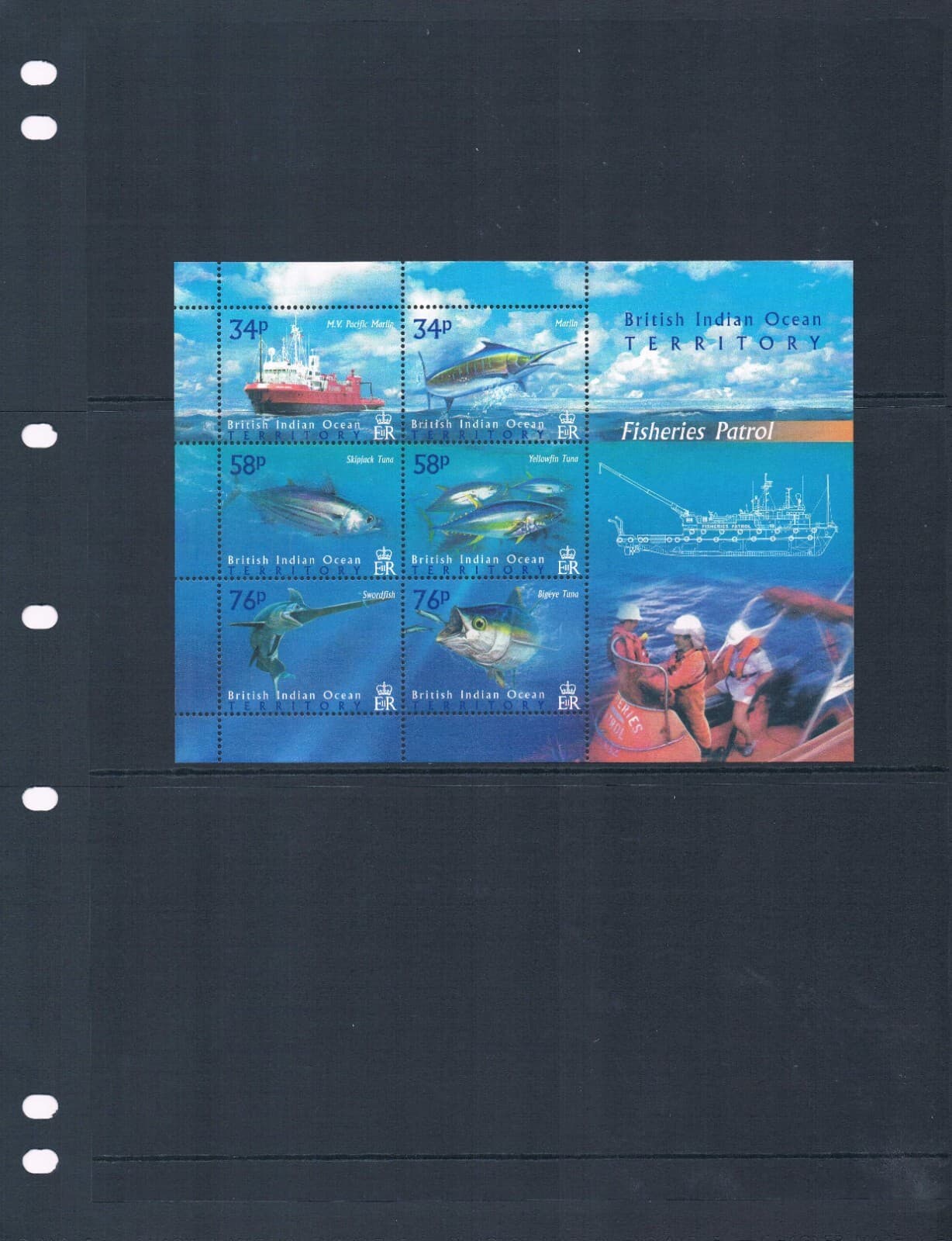 $17.00 Scott Value - 2004 BIOT BR INDIAN OCEAN Fishing s/s CV MNH NH UMM 2