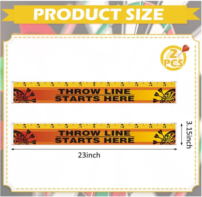 Dart Board Throw Line Floor Sticker PVC Toe Line Marker for Dart Players Game Ac 3