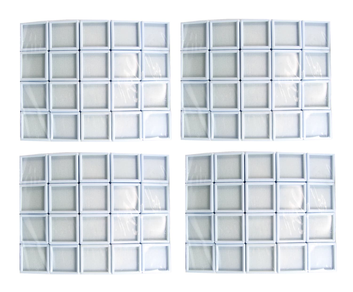 80 PCS OF TOP GLASS PLASTIC GEMSTONE JEWELRY DISPLAY JAR BOX WHITE Size 4x4 CM