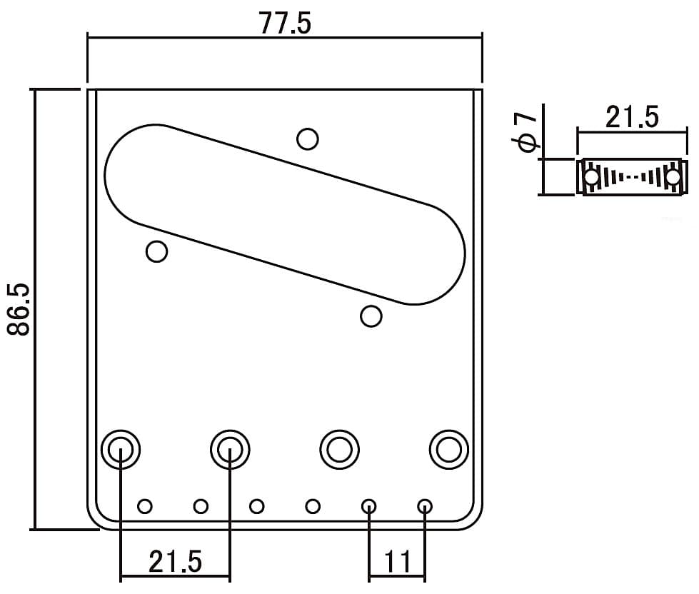 Vintage '62 Threaded Spiral Saddles Bridge for Telecaster® Tele® Guitar - CHROME 2
