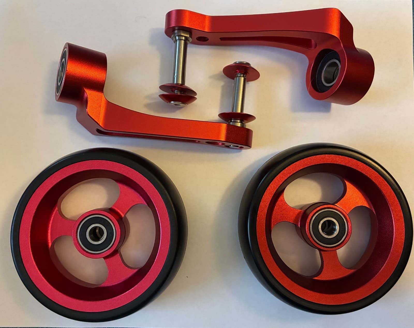 Pair (2) Single Sided Forks with 5/16' Axles & (2) 4" Caster Wheels 3